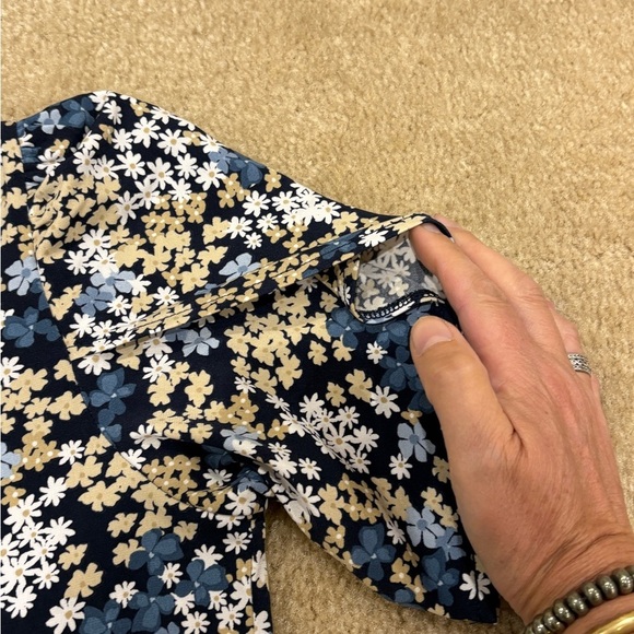 Michael Kors Navy Floral Top - Picture 4 of 6